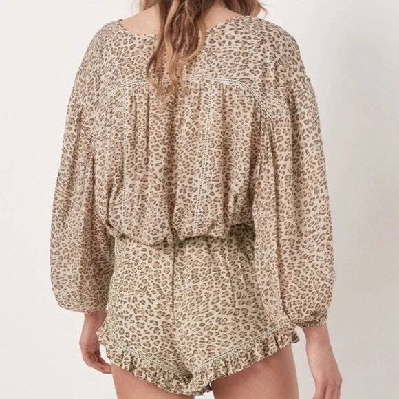 Spell & The Gypsy Collective M/L Frankie Leopard Print Blouse - Picture 2 of 16